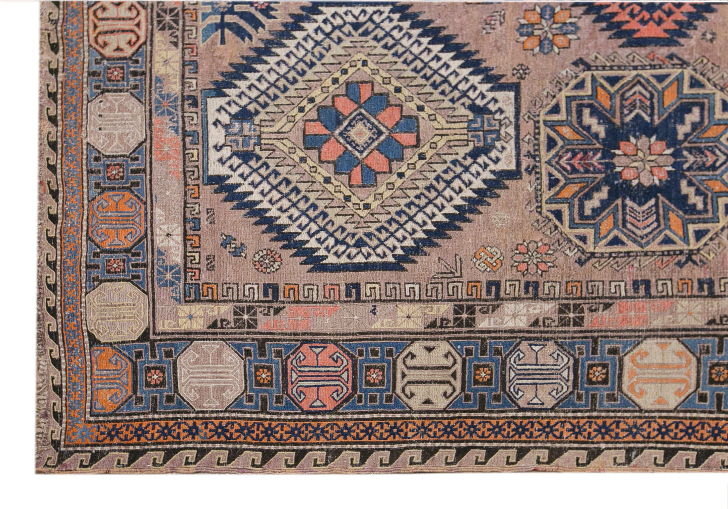 100+ Year Old Caucasian Soumak Rug, 225 x 315 cm | 7.4 x 10.4 ft