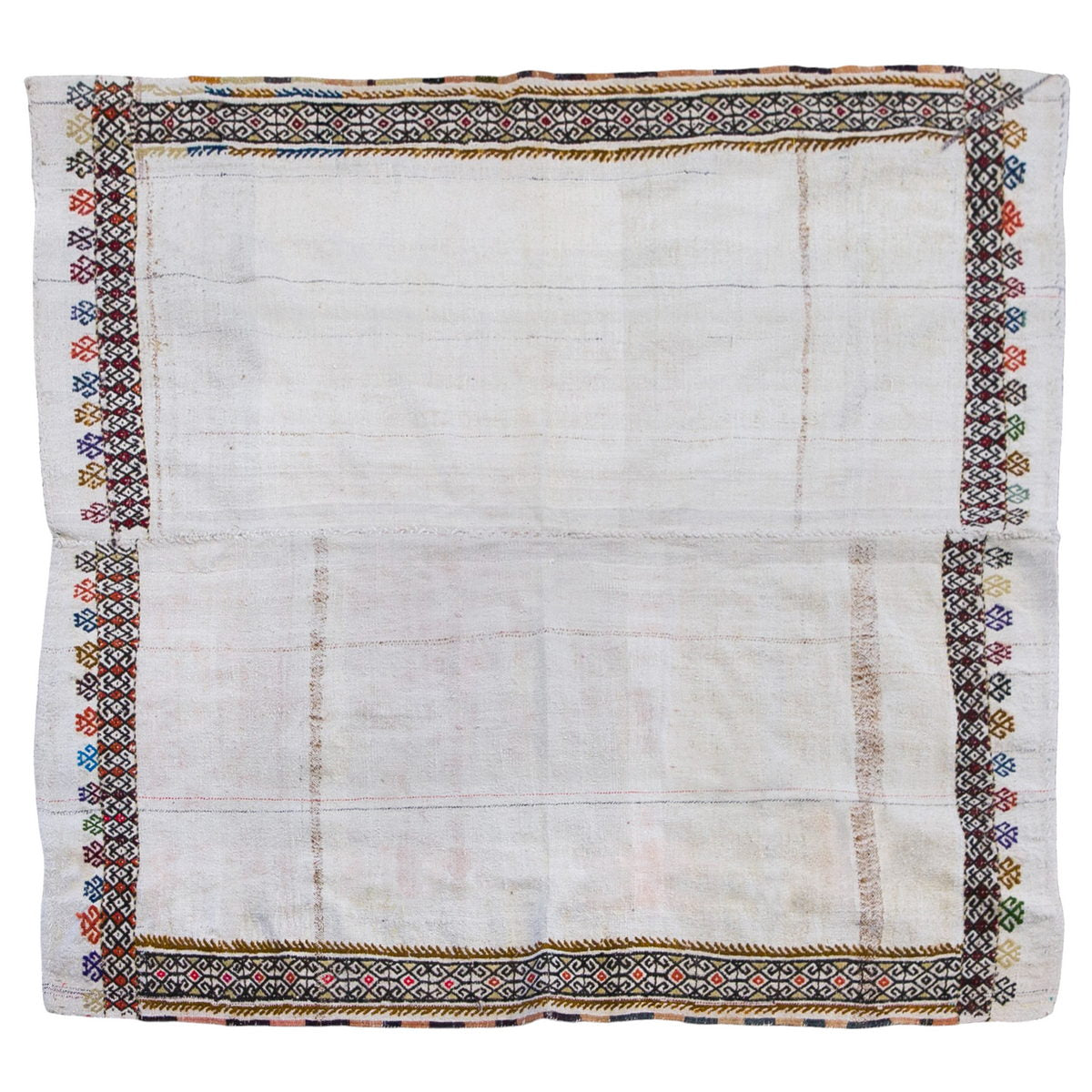 1960s Minimalist Turkish Kilim Rug – 157 x 170 cm | 5'2" x 5'7"