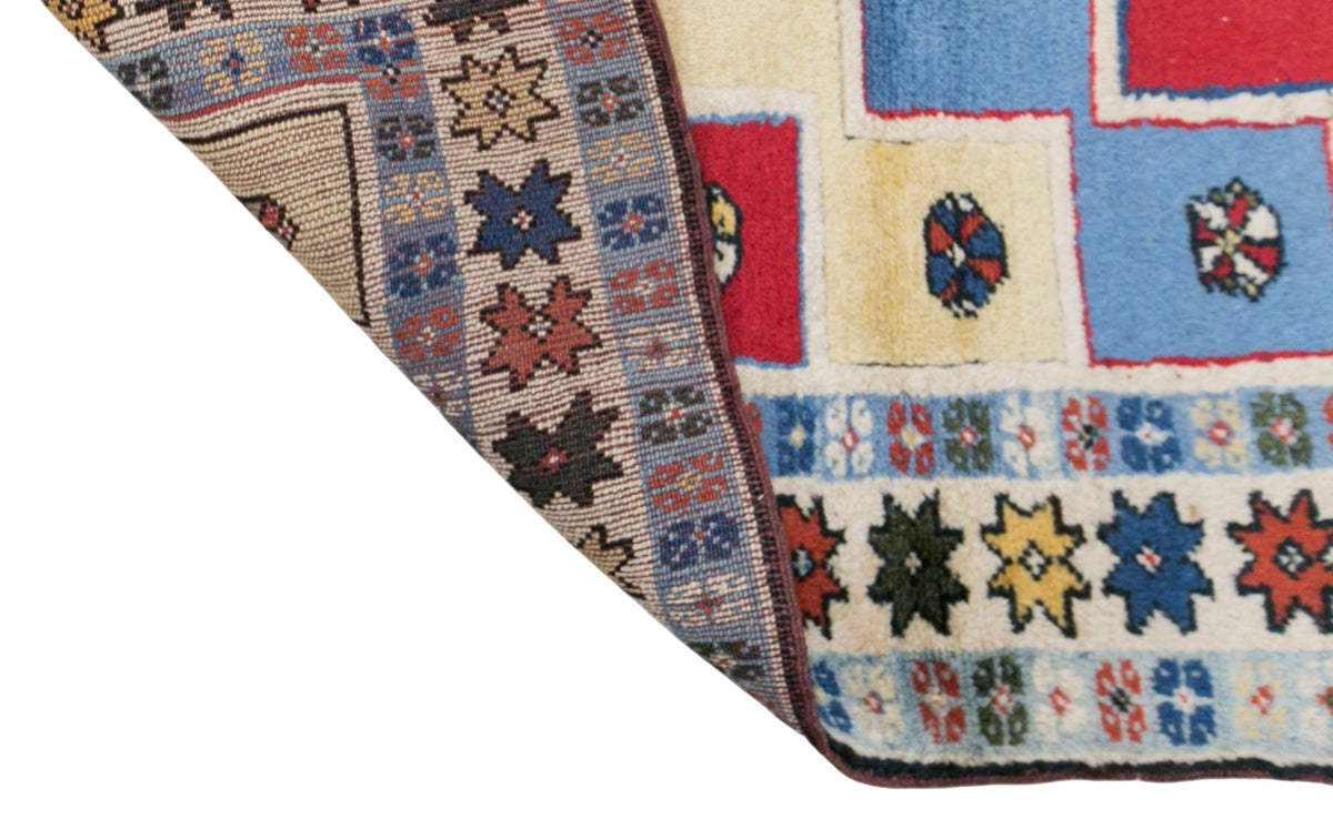 Vintage Turkish Rug, 105 × 117 cm / 3.4 x 3.8 ft Handmade Wool Rug