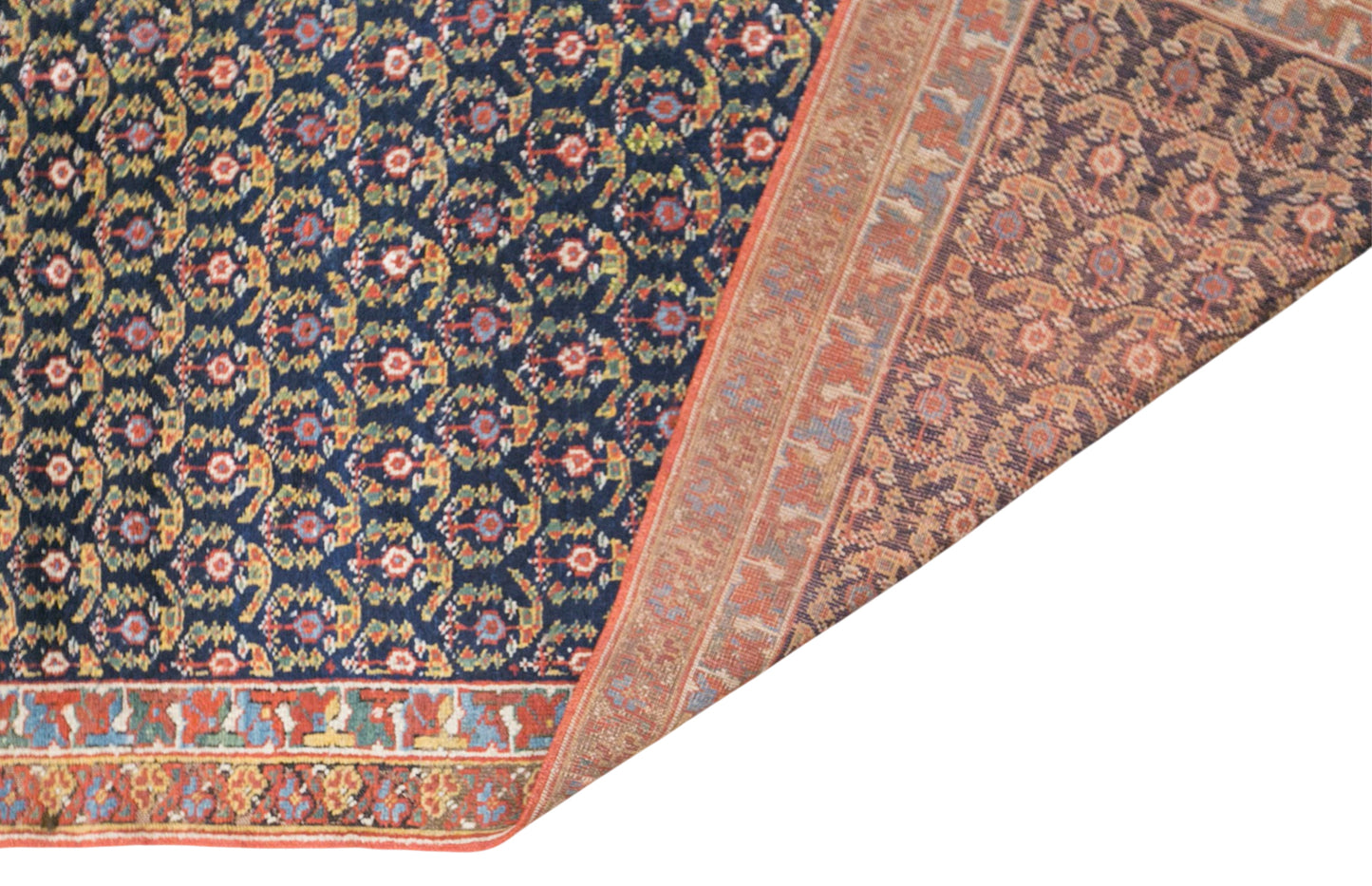 Vintage Handmade Wool Rug, 125 × 245 cm / 4.1 x 8 ft Traditional Floral Area Rug