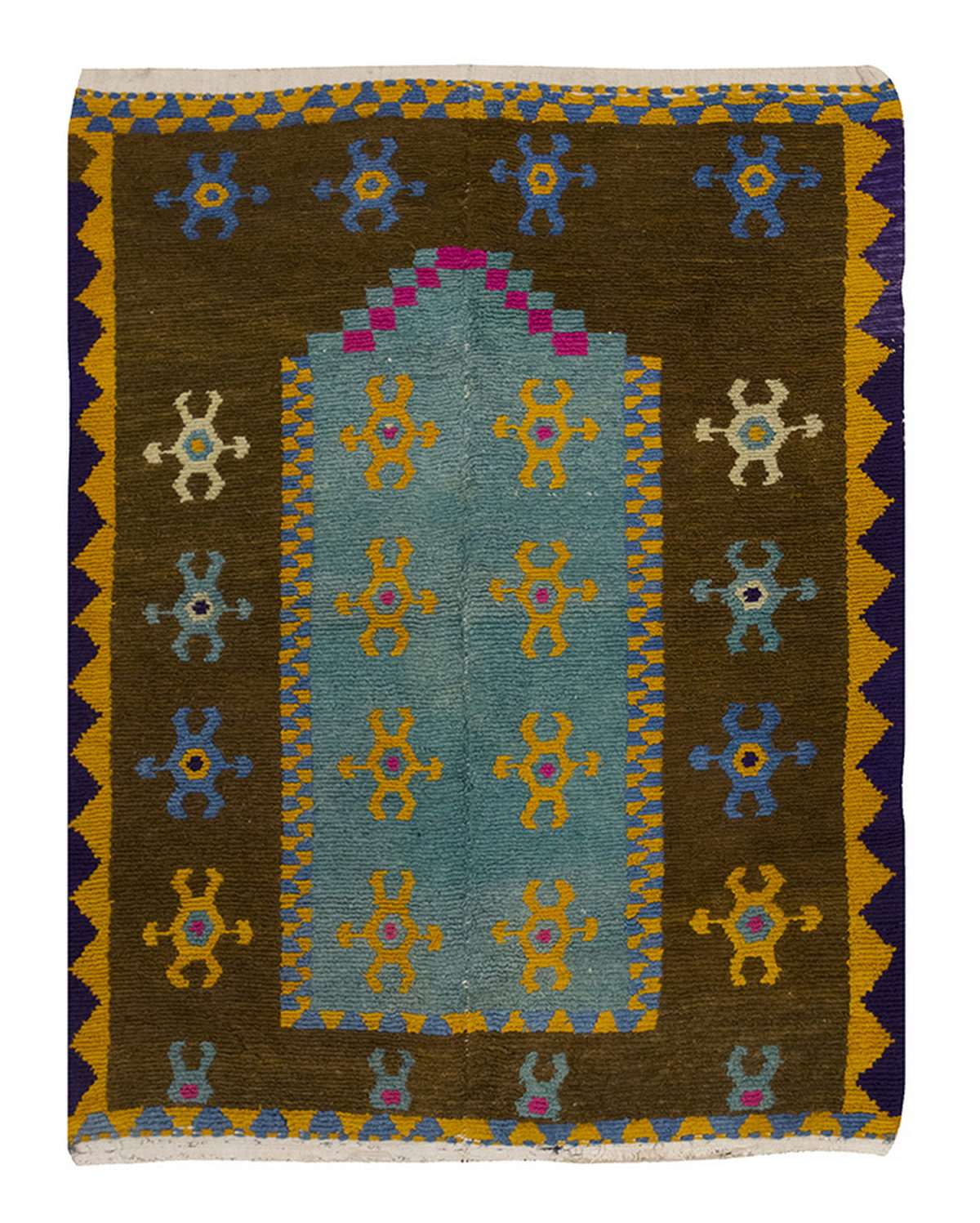 4'" x 4'7" ft Turkish Tulu,Tulu Rug, Karapınar Tulu Rug, Vintage Tulu 123 x 140 cm