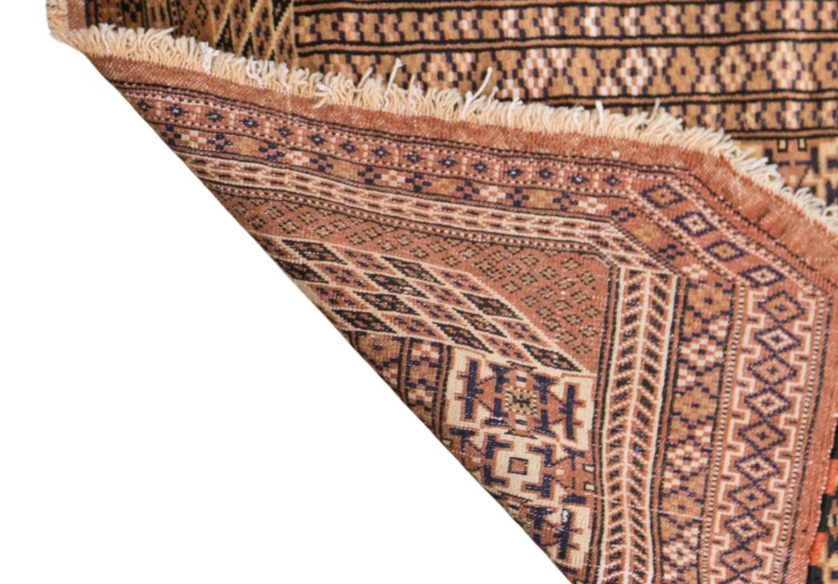 Vintage Turkmen Ersari Rug, 102 x 135 cm / 3.3 x 4.4 ft Handmade Wool Rug