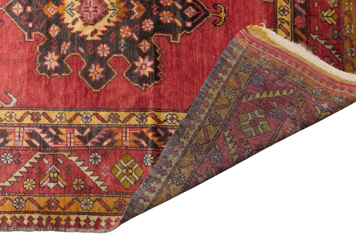 Vintage Konya Derbent Rug, 150 × 320 cm / 4.9 x 10 ft Rug, Handmade Wool Turkish Rug