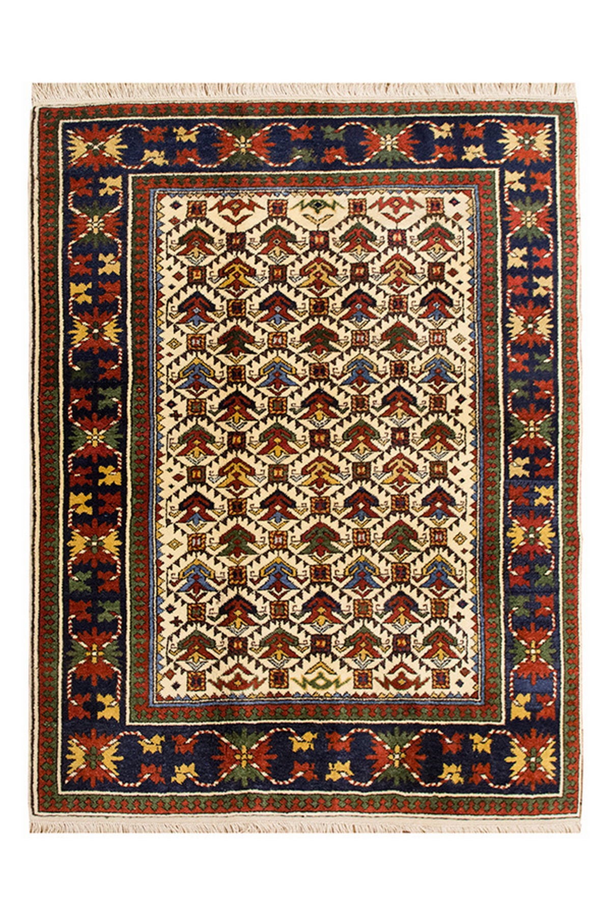 5x6 Caucasian Design Rug, Turkish Carpet, New Production Handmade Rug, 4'10 x 6'4 ft, 147x193 cm