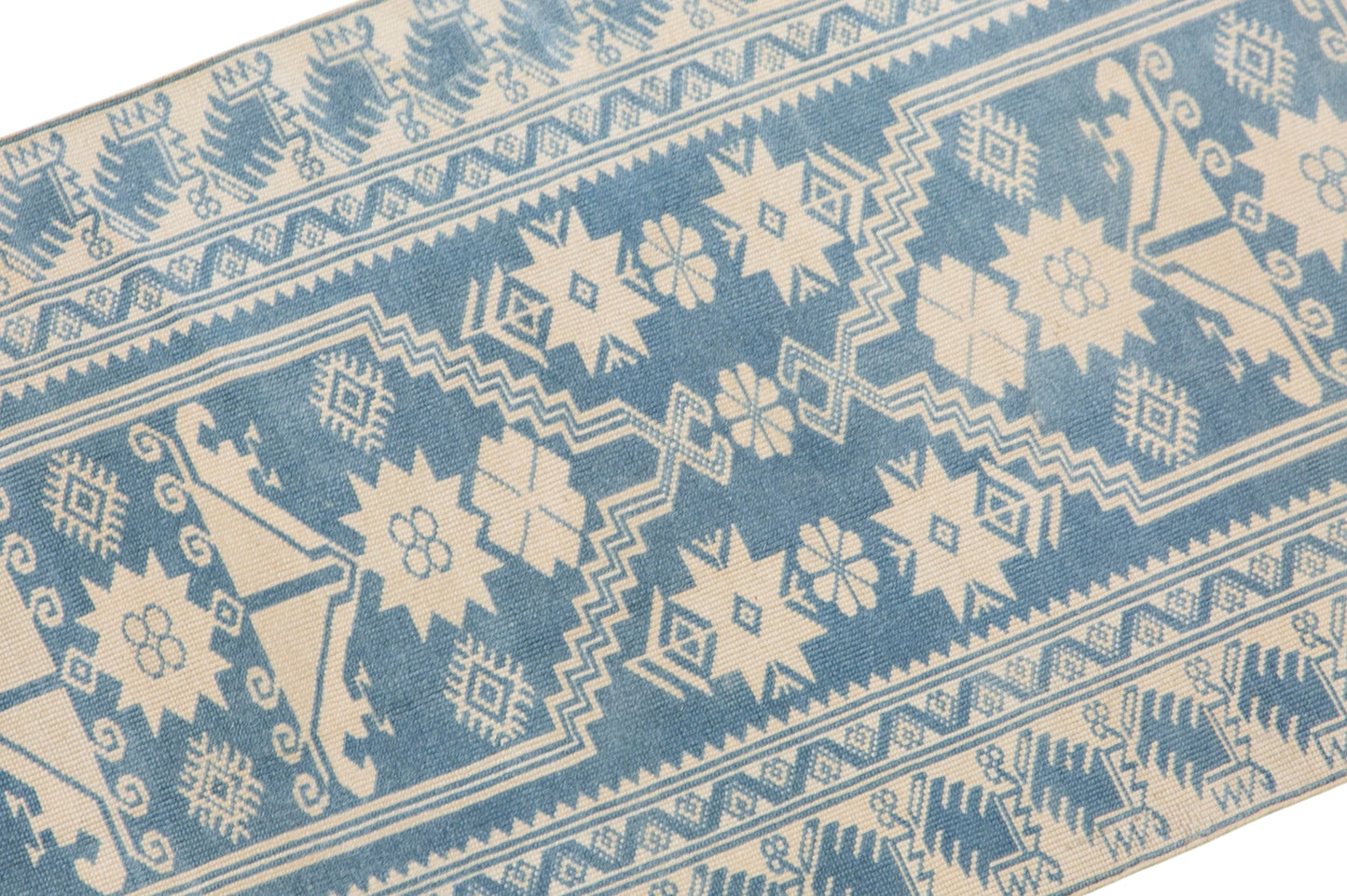 60+ Years Old Handwoven Wool Rug – 80 x 305 cm / 2.6 x 10.0 ft