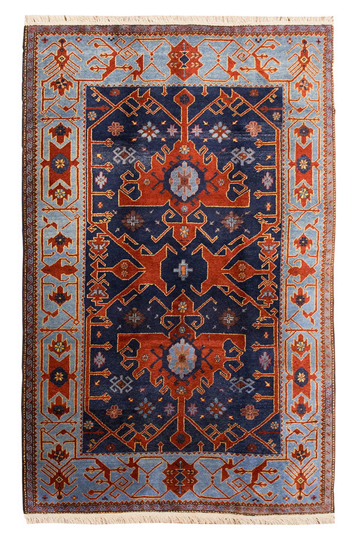 6x9 Caucasian Design Rug, Turkish Carpet, New Production Handmade Rug, 6 x 8'7 ft, 182x262 cm