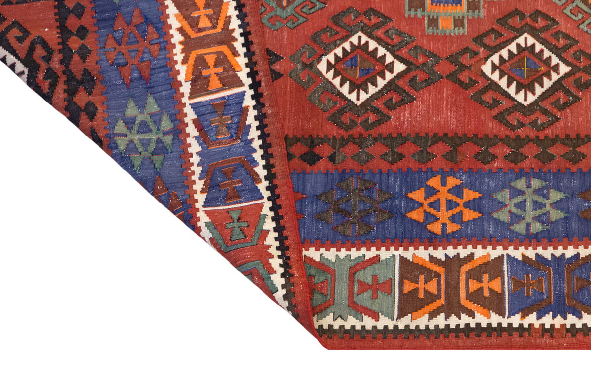 7 x 11.5 Kilim ft, Antique Caucasian Kilim