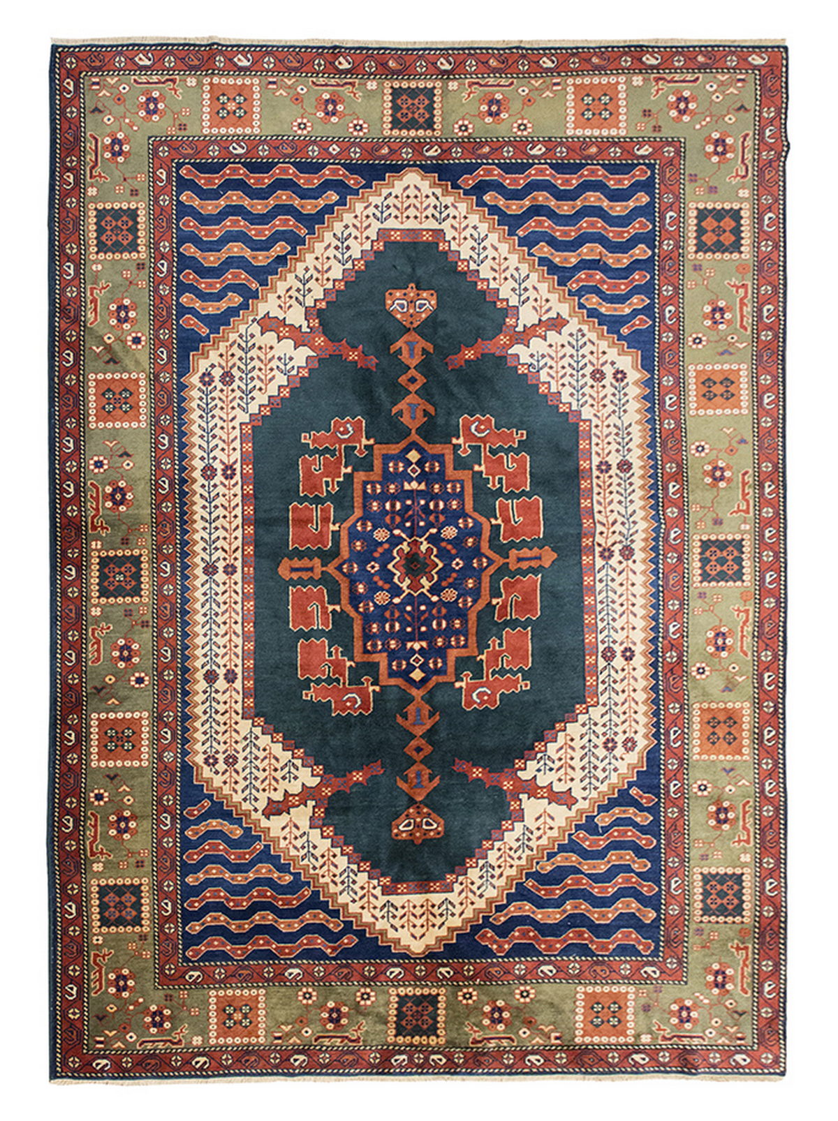 7x10 Caucasian Design Rug, Turkish Carpet, New Production Handmade Rug, 7'5 x 10'1 ft, 225x307 cm