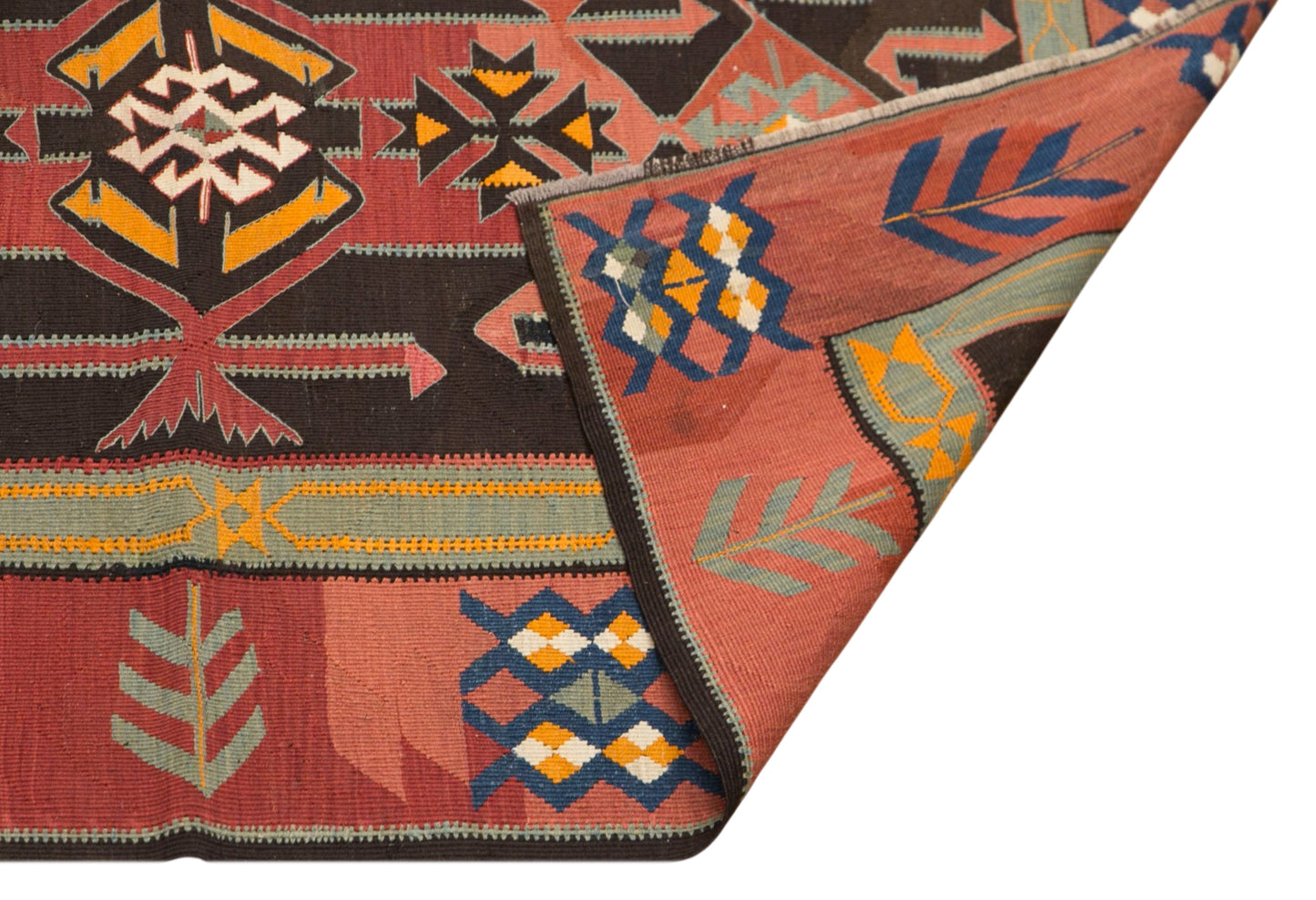 Antique Caucasian Avar Kilim 6.1 x 12.6 feet 187 x 385 cm
