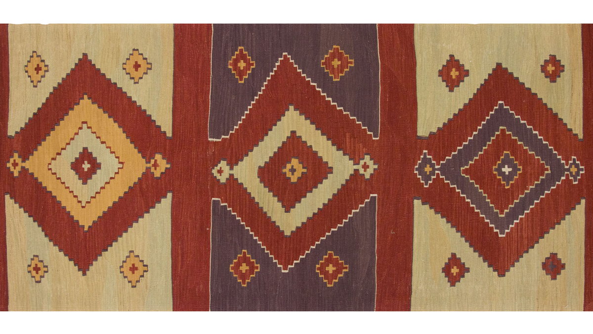 Handspun Wool Kilim Rug, New Kilim Rug,Natural Color Kilim, 2.7 x 10.1 feet Kilim,3x10 Kilim Rug,Turkish Kilim Rug,Oushak Kilim,Handwoven Kilim