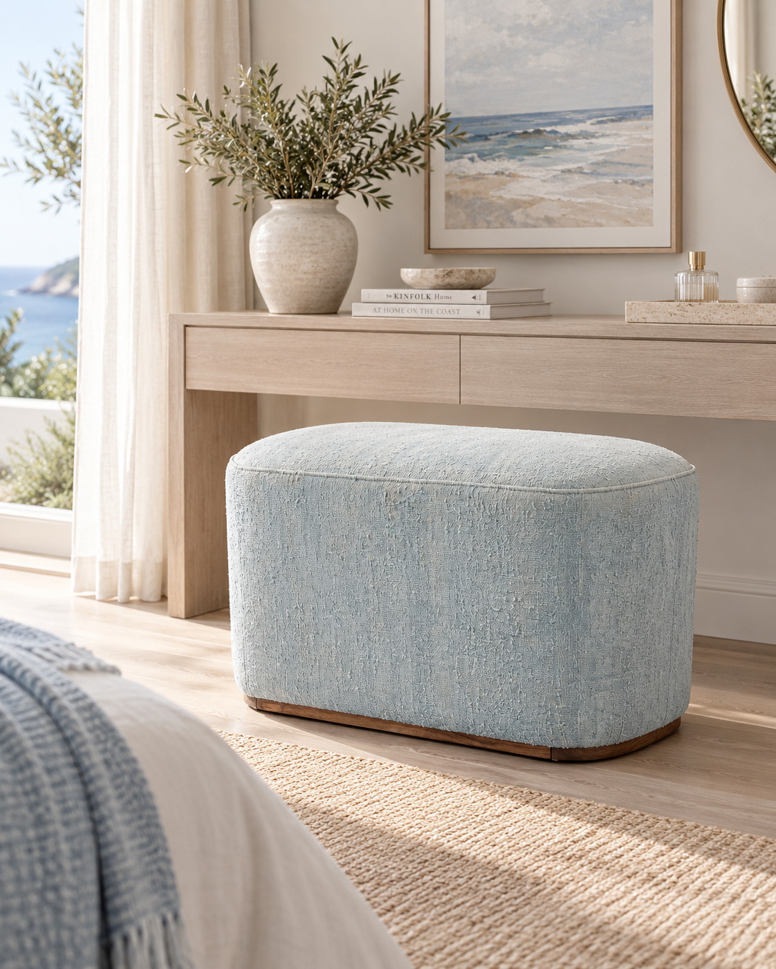 Decorative Ottoman Bench, 90x50x55 cm