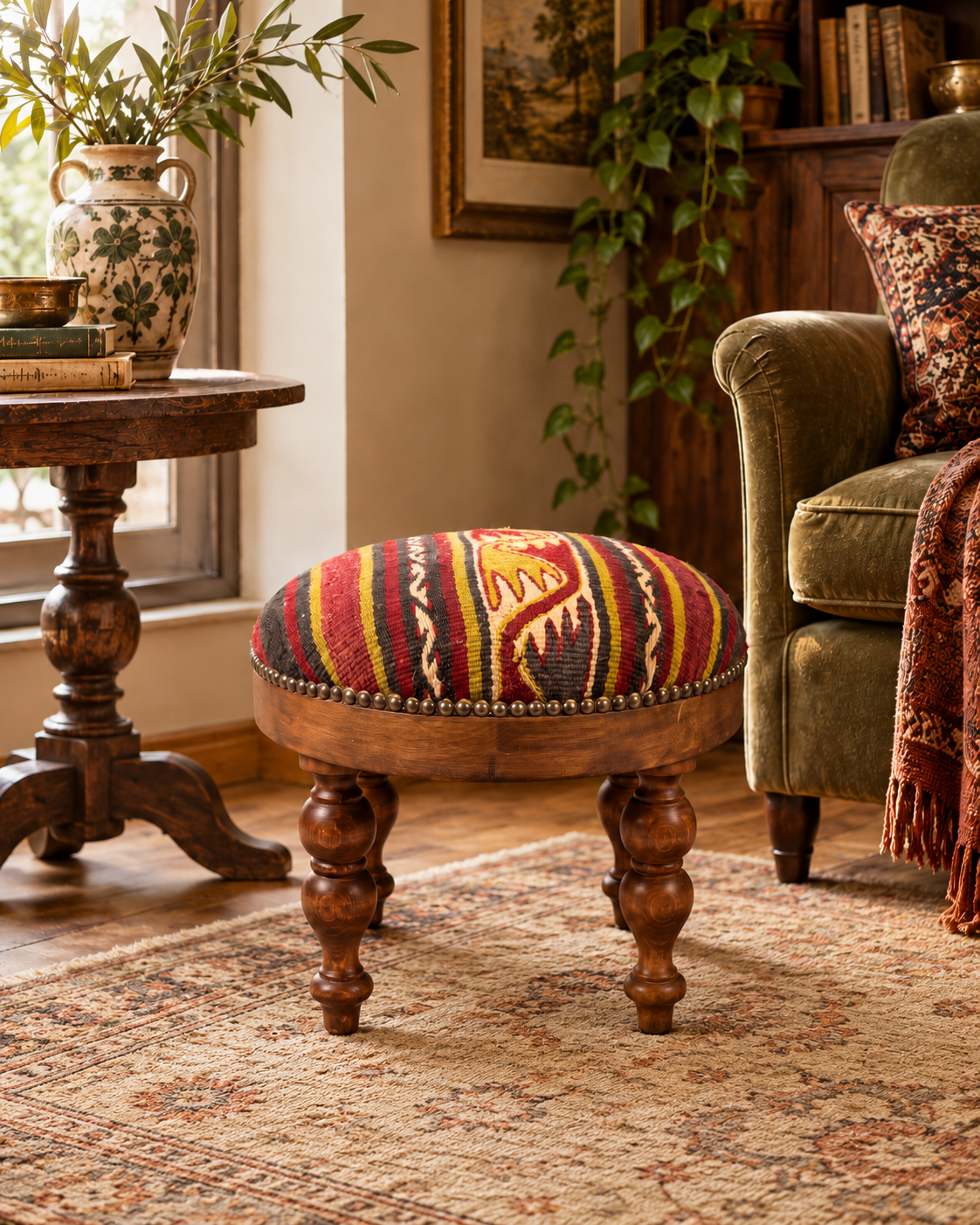 Decorative Ottoman Bench, 35x35x30 cm