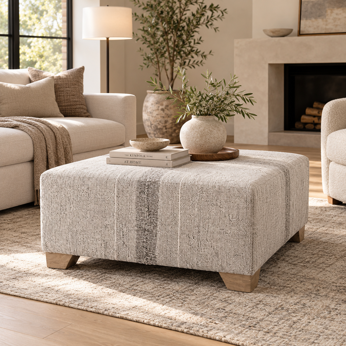 Decorative Ottoman Bench, 100x100x73 cm