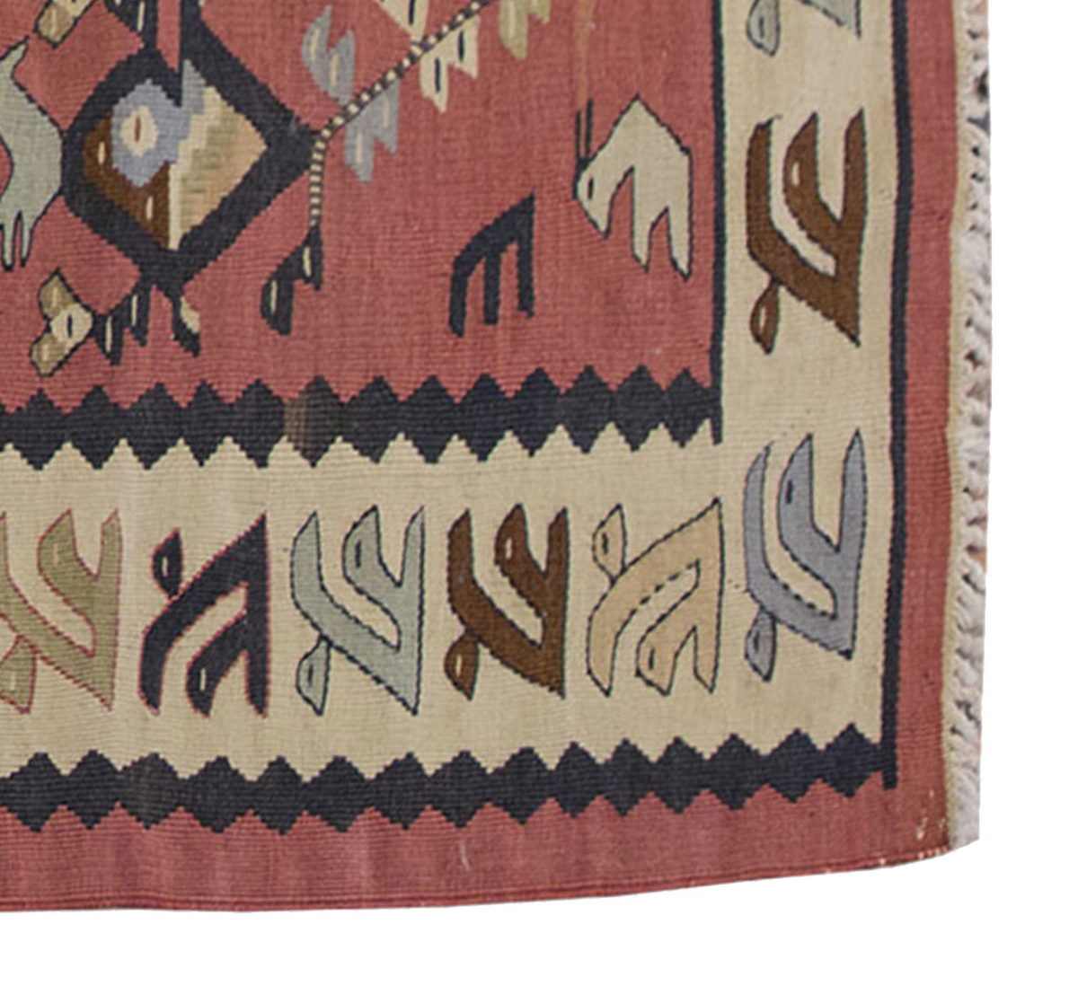 Vintage Kilim Rug,BesarabianKilim 2'4" x 4'6" feet 71 x 137 cm