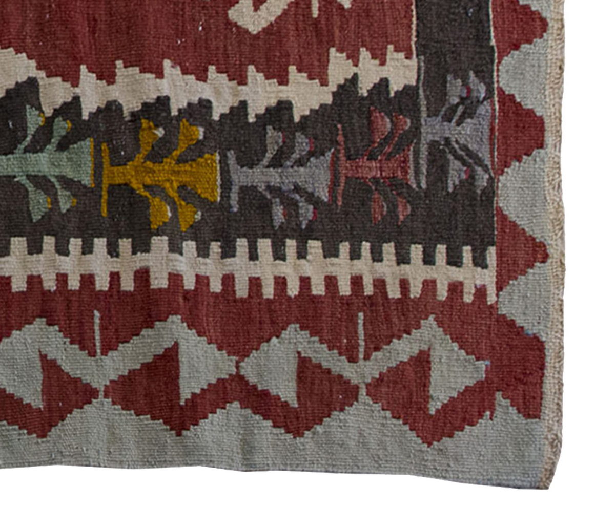 Vintage Kilim Rug, Oushak Kilim 3'5" x 5'6" feet 103 x 167 cm