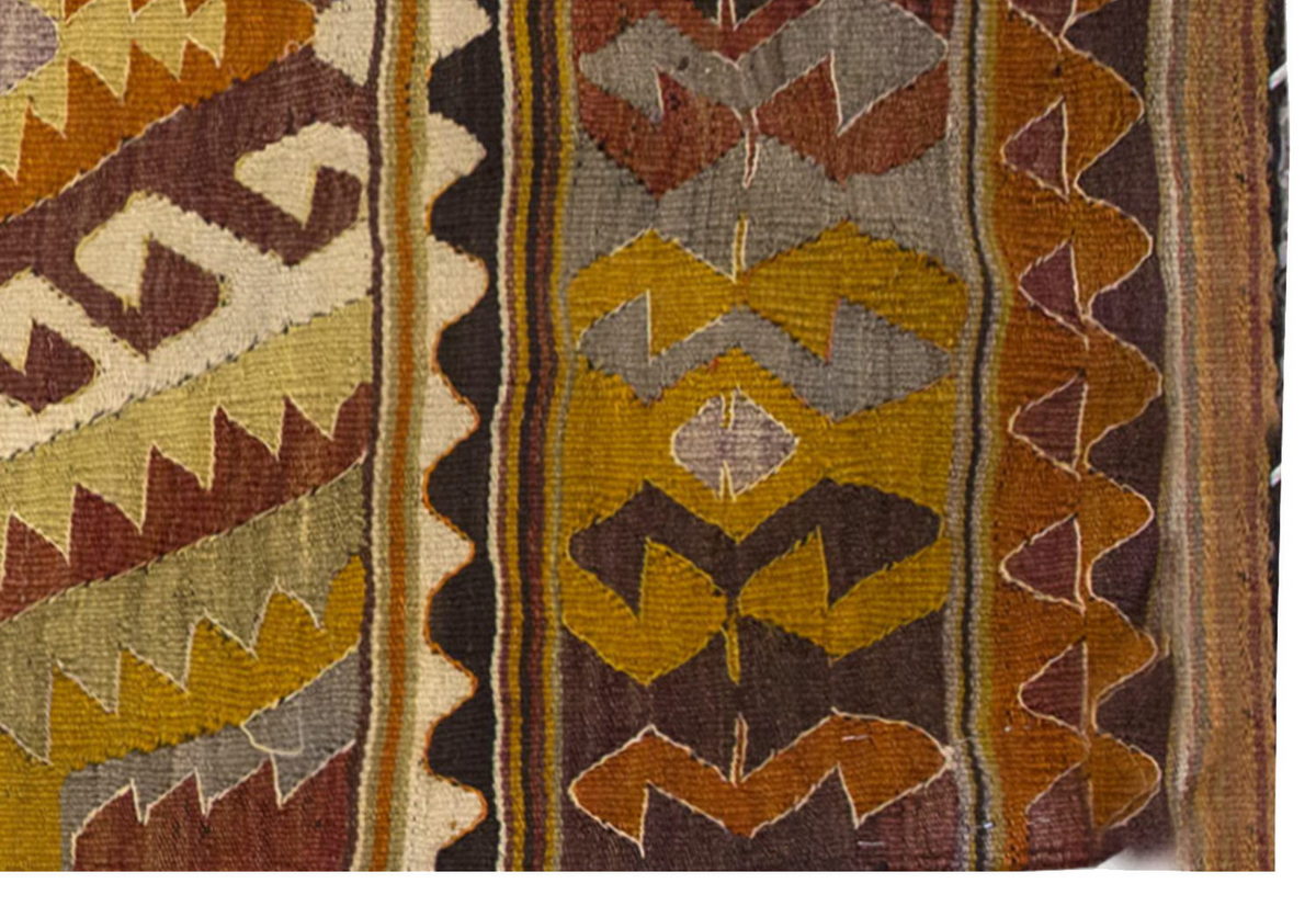 Vintage Kilim Rug,Denizli Kilim 2'4" x 4'5" feet 70 x 135 cm