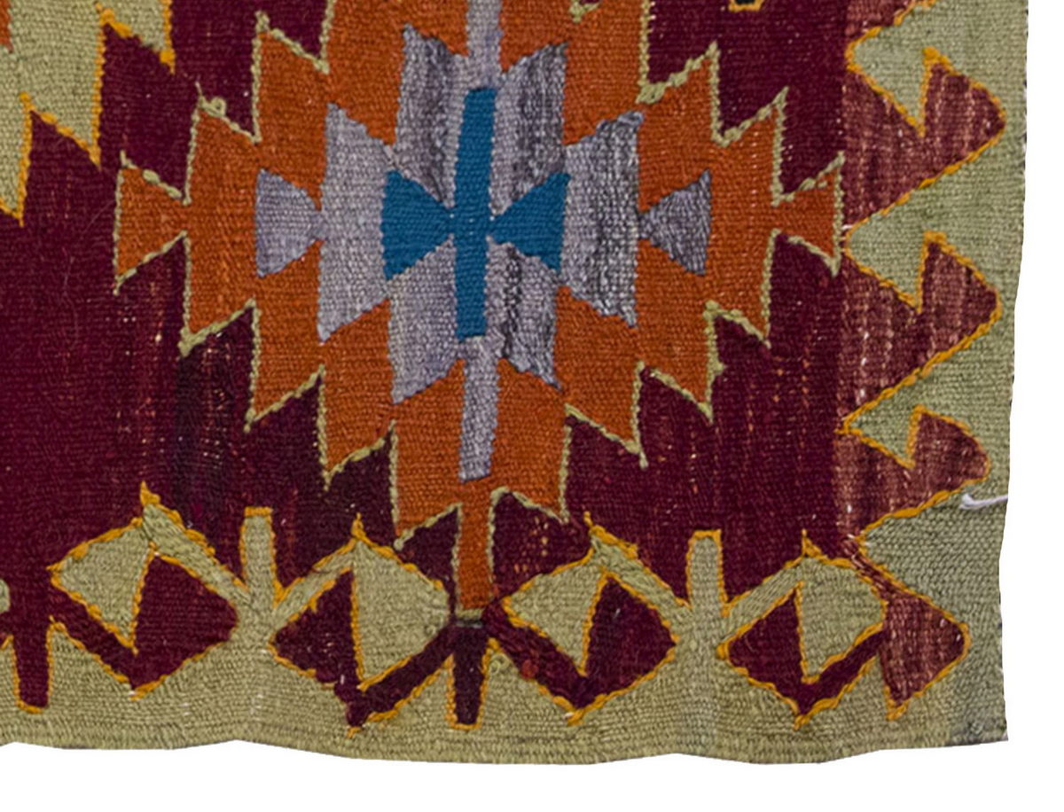 Vintage Kilim Rug,Denizli Kilim 2'7" x 3'1" feet 80 x 95 cm