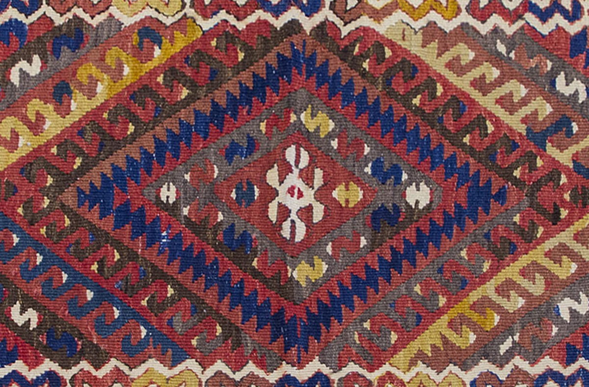 Vintage Kilim Rug,Fethiye Kilim 2'8" x 3'8" feet 82 x 112 cm