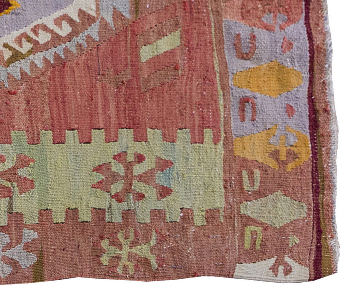 Vintage Kilim Rug,Kırşehir Kilim 3" x 4" feet 86 x 124 cm