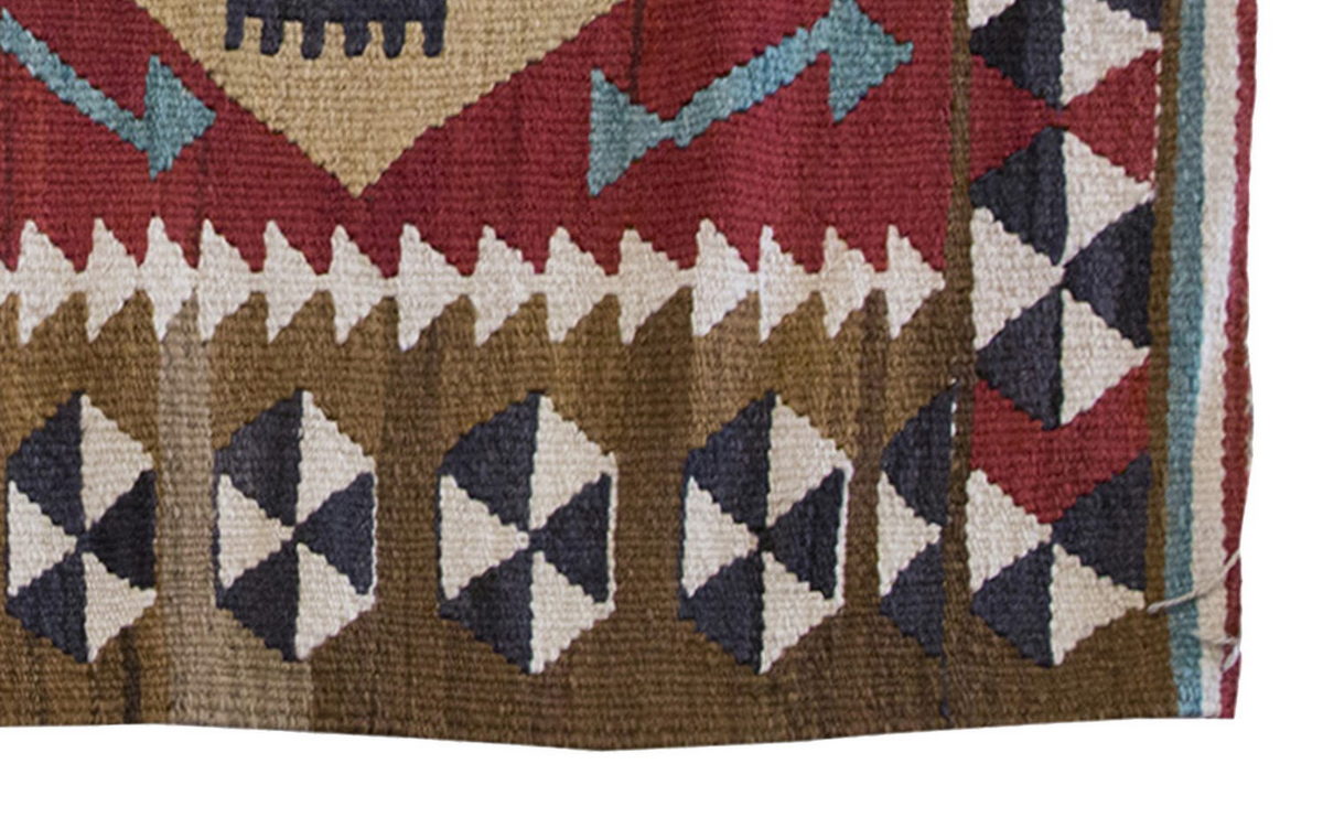 Vintage Kilim Rug,Maraş Kilim 3" x 4" feet 91 x 117 cm