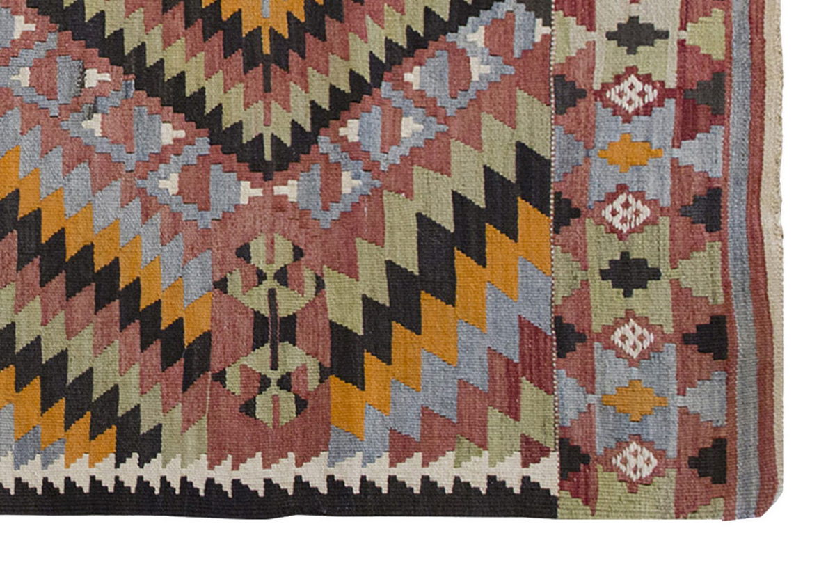 Vintage Kilim Rug,Denizli Kilim 3" x 4'6" feet 92 x 137 cm