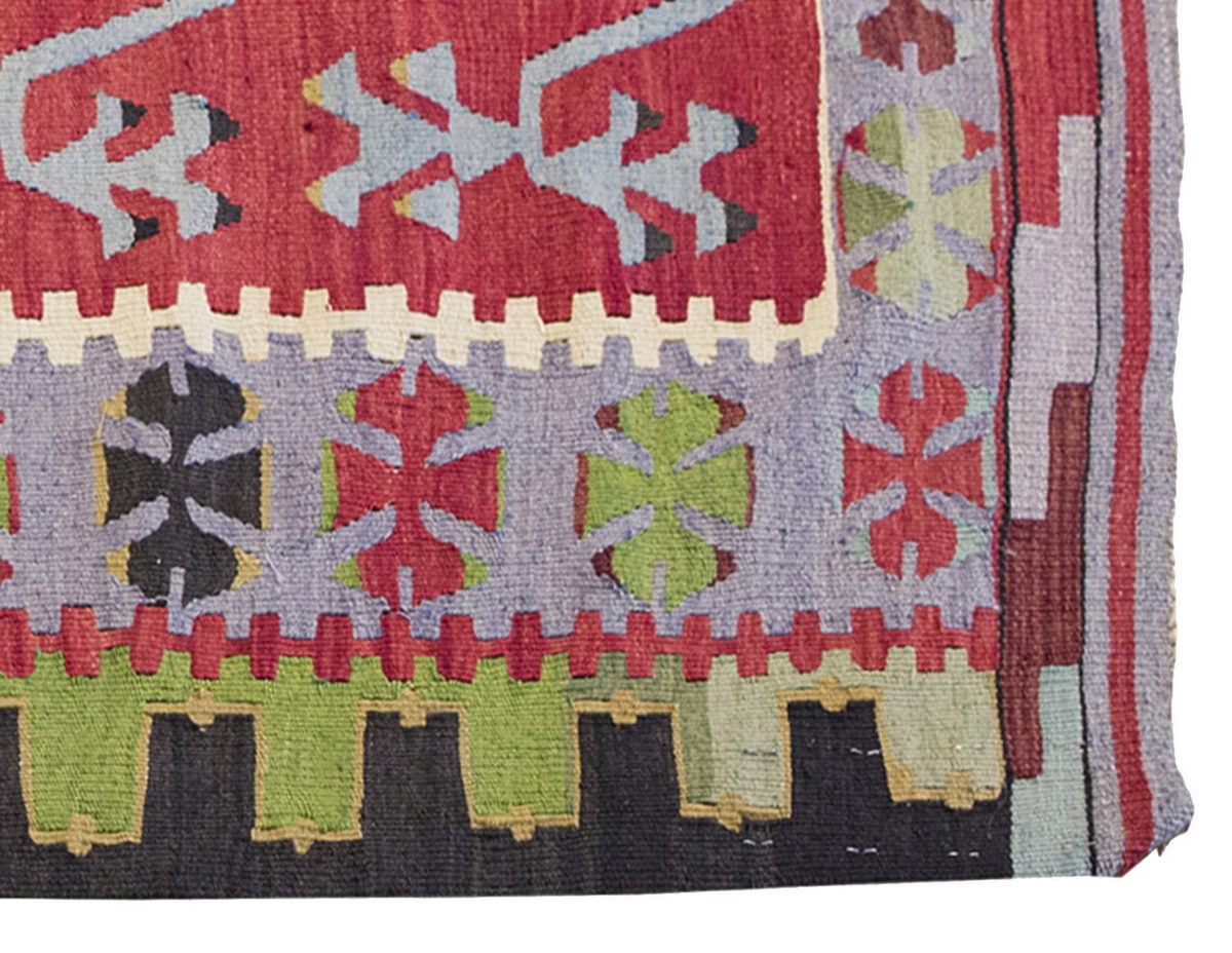 Vintage Kilim Rug,Denizli Kilim 3" x 4'2" feet 87 x 127 cm