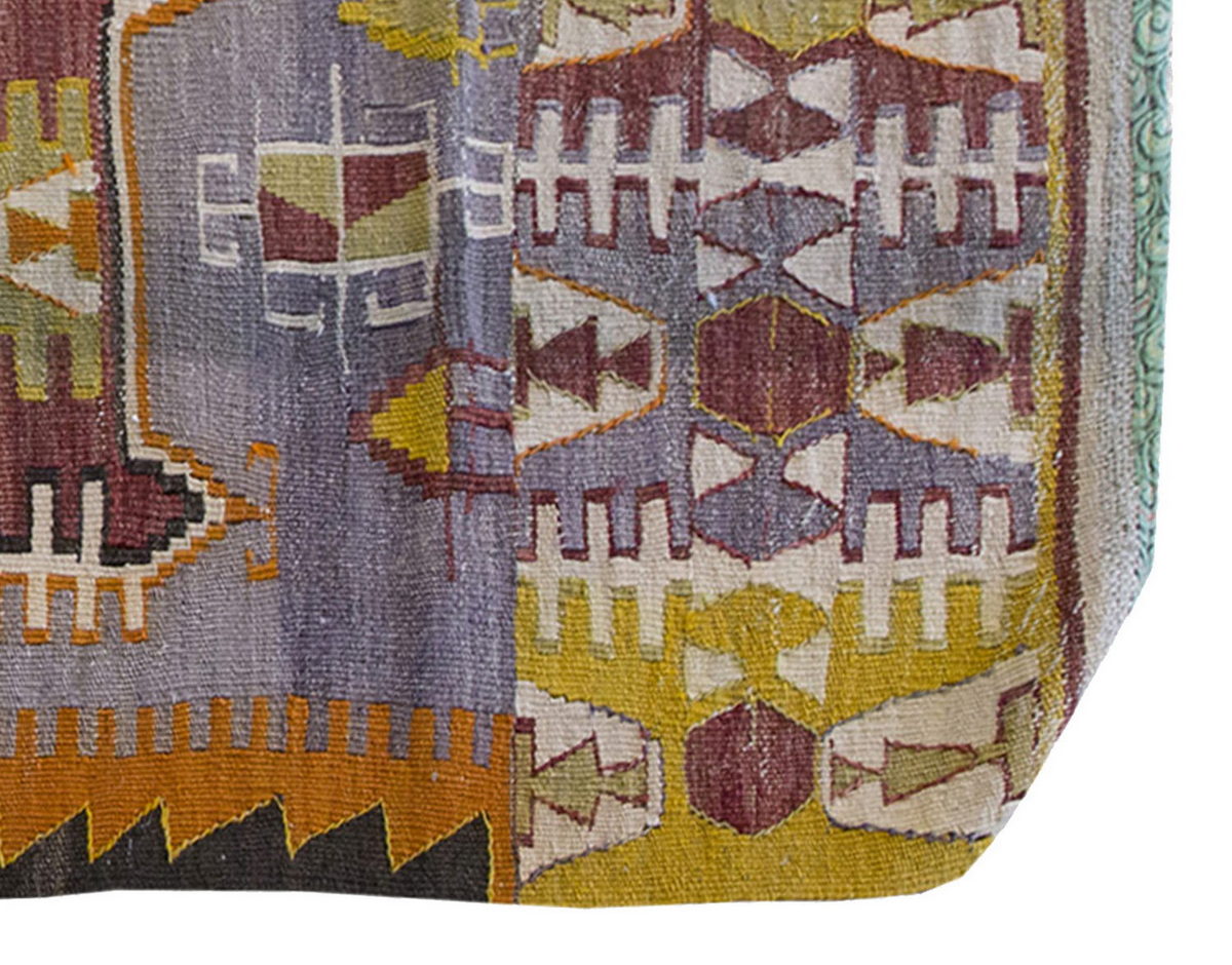 Vintage Kilim Rug,Konya Kilim 3'4" x 4'3" feet 101 x 130 cm