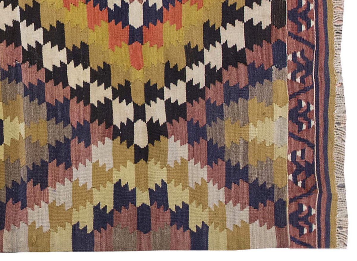Vintage Kilim Rug,Konya Kilim 3'4" x 4'7" feet 102 x 140 cm