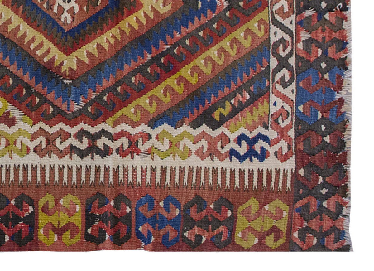 Vintage Kilim Rug,Fethiye Kilim 3'6" x 6'8" feet 106 x 202 cm