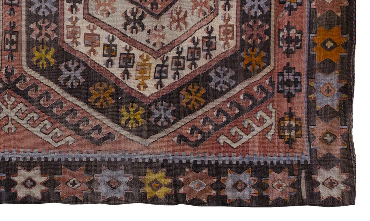 Vintage Kilim Rug,Konya Hotamış Kilim 3'7" x 5'3" feet 108 x 160 cm