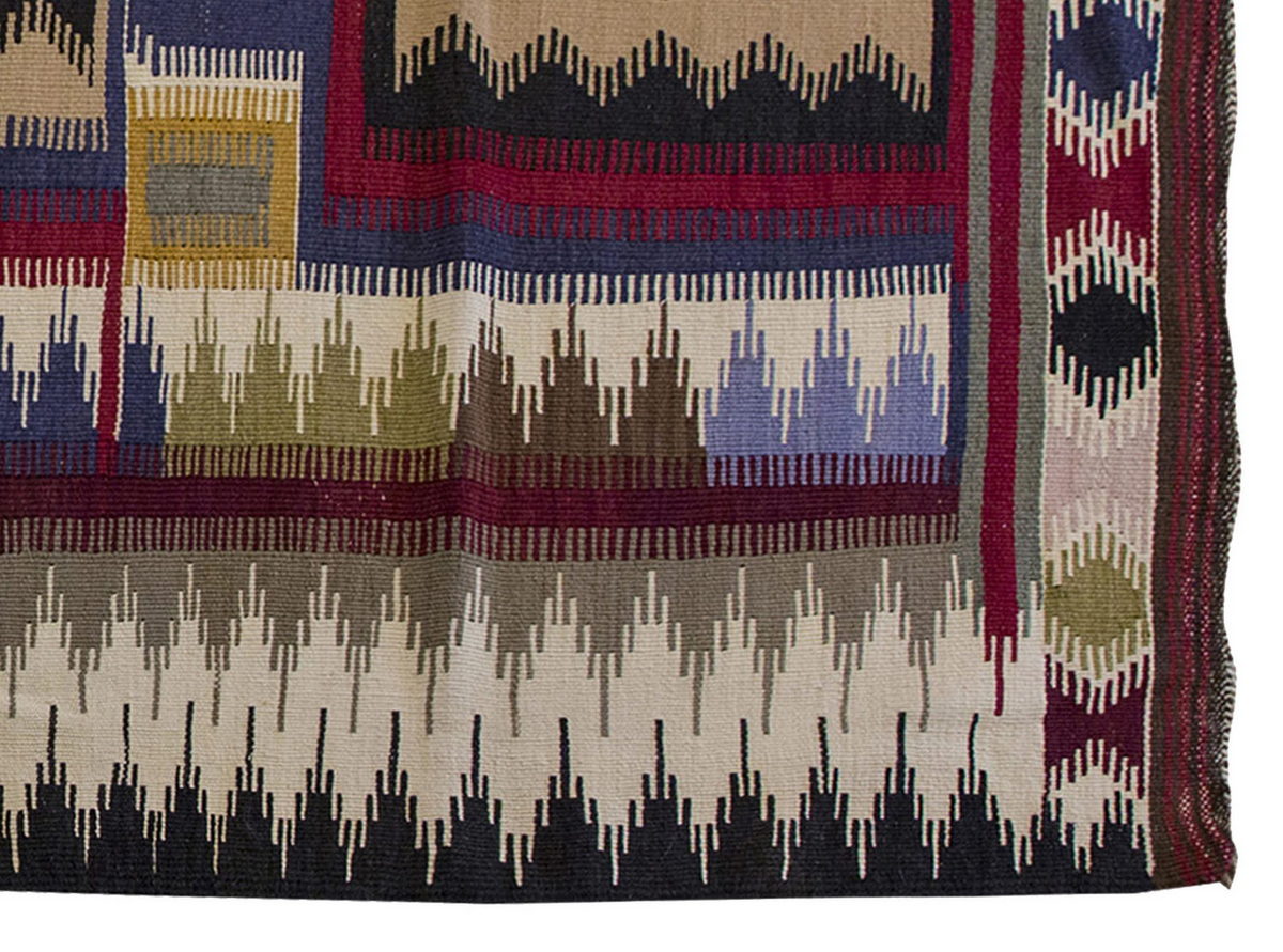 Vintage Kilim Rug,Konya Karapınar Kilim 3'7" x 5'8" feet 110 x 173 cm