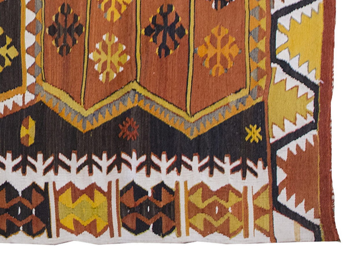 Vintage Kilim Rug,Kırşehir Kilim 3'7" x 6'5" feet 108 x 195 cm