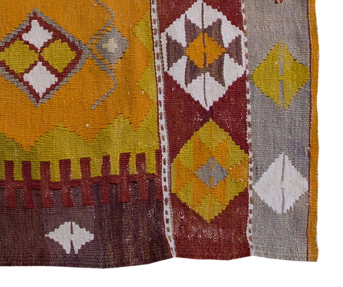 Vintage Kilim Rug,Denizli Kilim 3'8" x 5'1" feet 112 x 156 cm