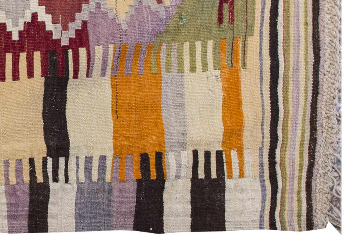 Vintage Kilim Rug,Denizli Kilim 4" x 4'7" feet 117 x 140 cm