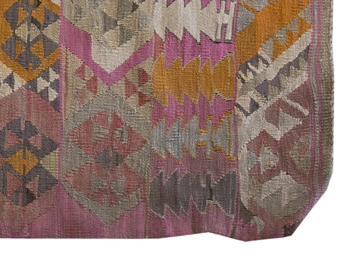 Vintage Kilim Rug,Afyon Kilim 4" x 4'8" feet 122 x 141 cm