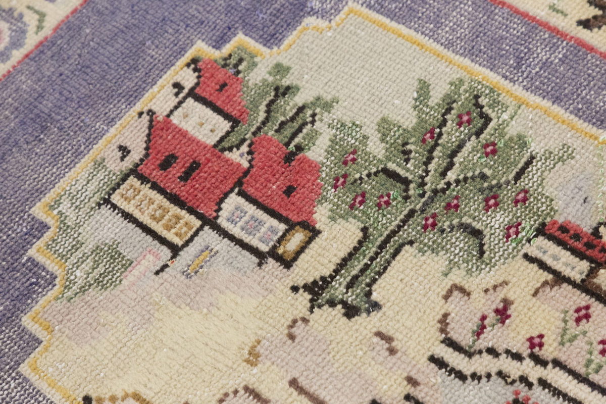 Vintage Rug, Small Oushak Rug 2'8" x 4'11" feet 81 x 150 cm