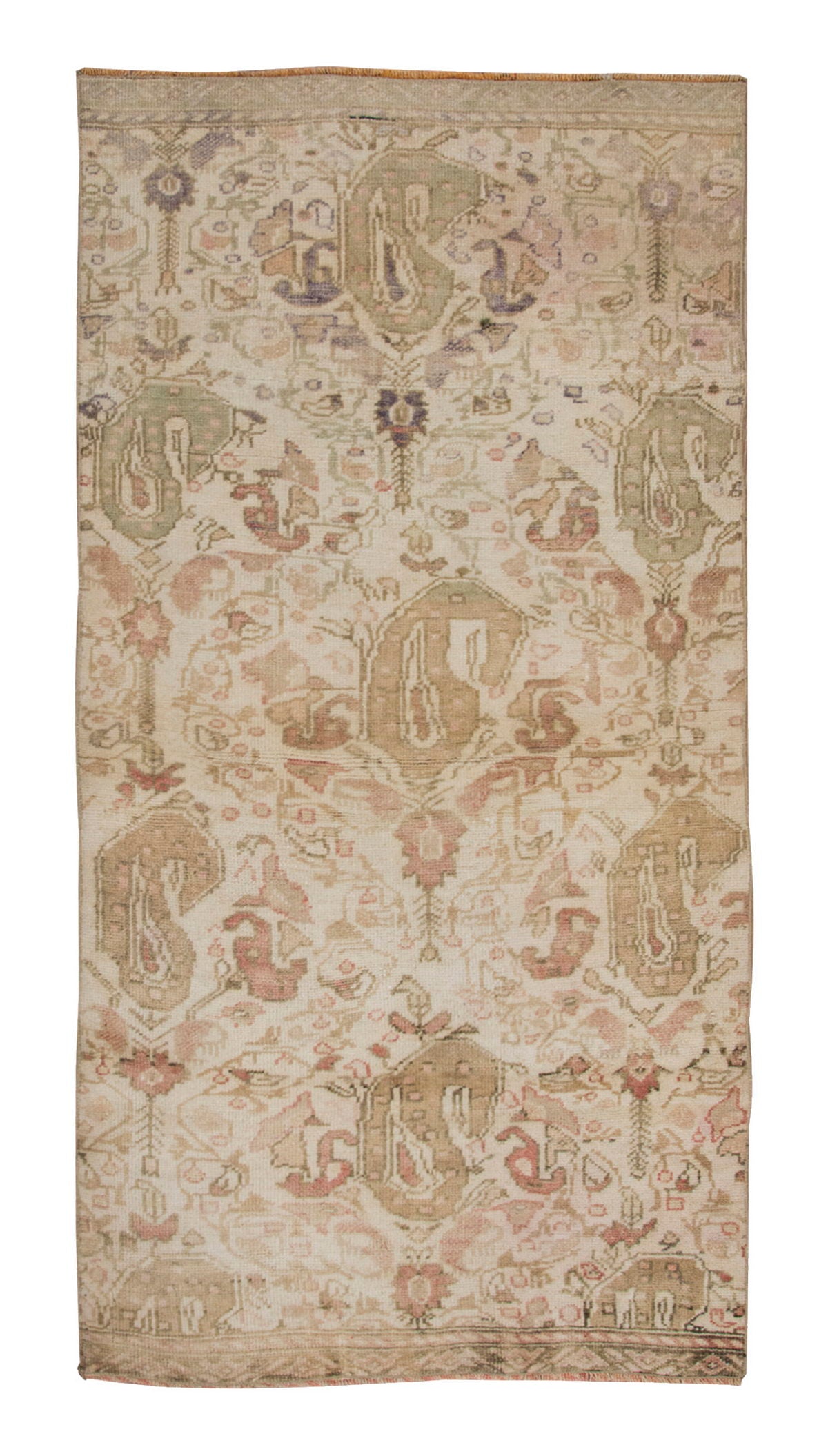 Vintage Rug, Small Oushak Rug 2'9" x 5'7" feet 85 x 170 cm