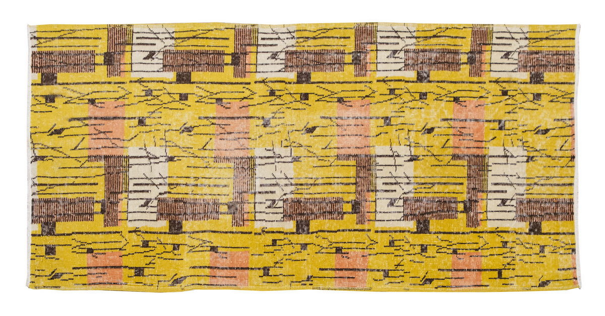 Vintage Rug 3'5" x 6'4" feet 103 x 193 cm