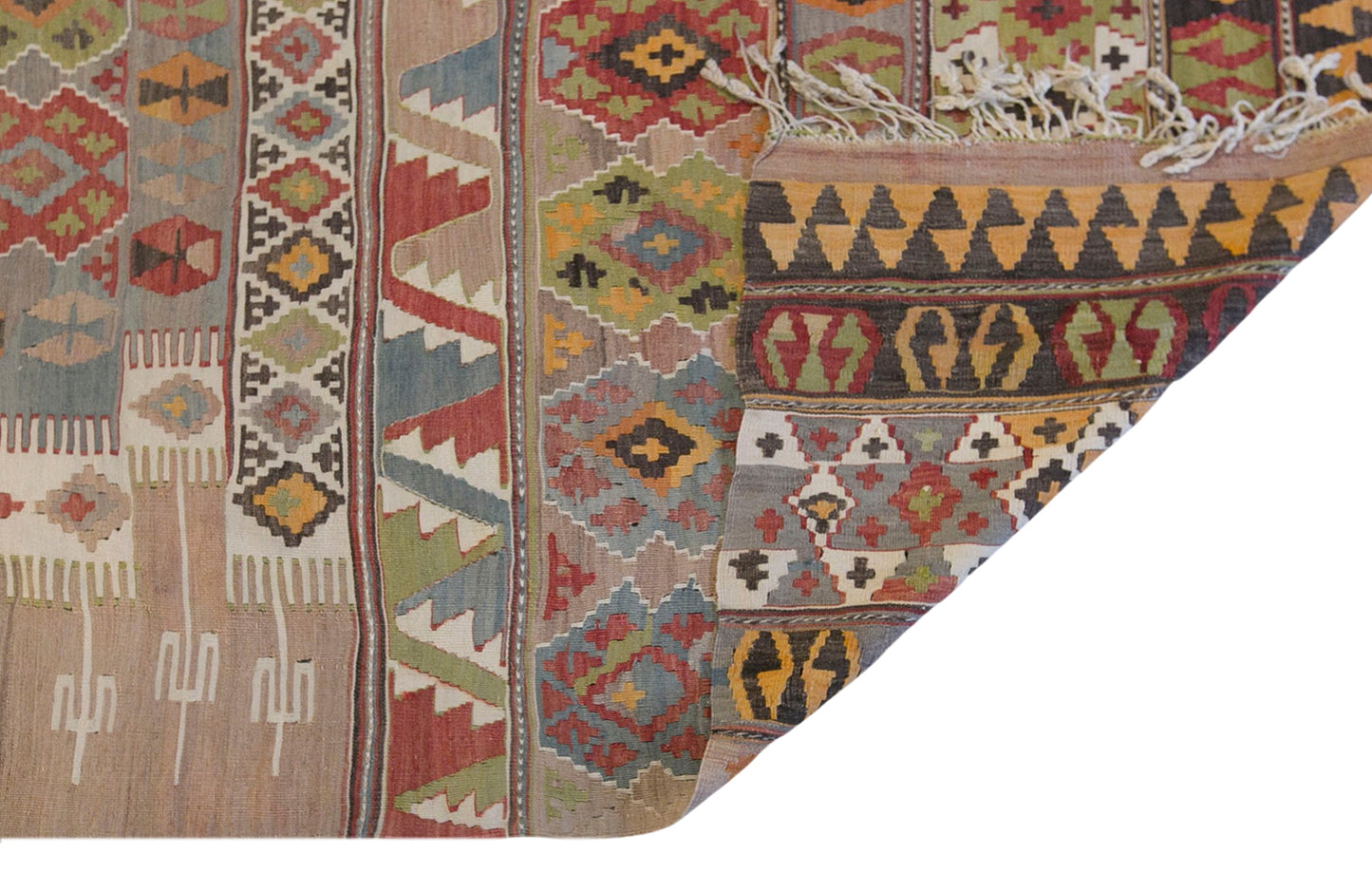 Antique Aydın Turkish Kilim Rug, 5.9 x 14.8 ft, 180 x 450 cm, 120 Year Old Handwoven Wool Kilim