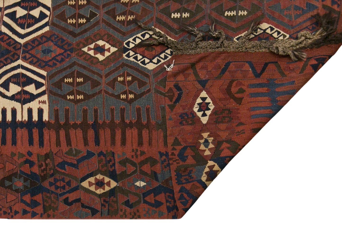 Antique Kağızman Turkish Kilim Rug, 6.4 x 18.0 ft, 195 x 550 cm, 120 Year Old Handwoven Wool Kilim