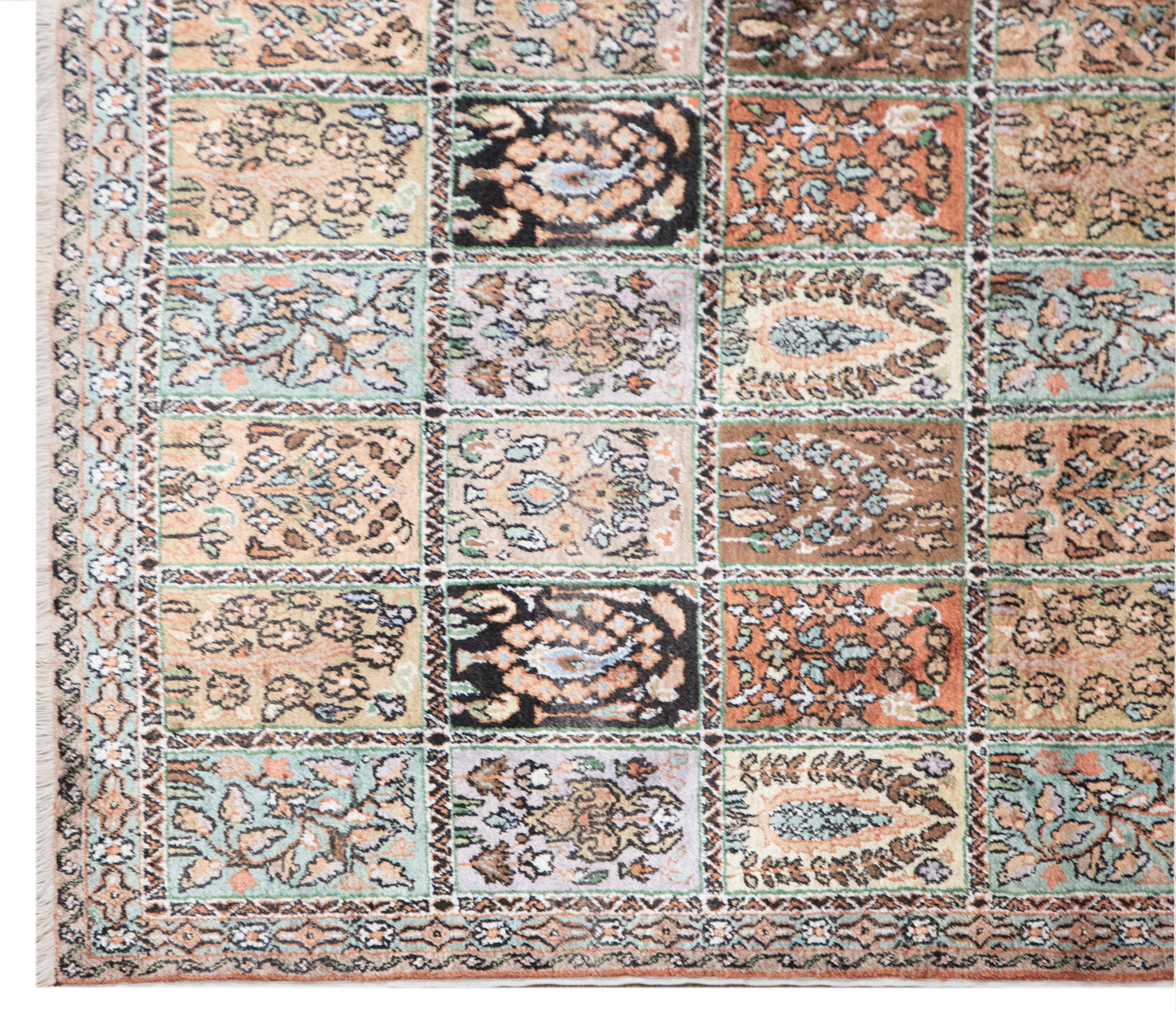 Authentic Artificial Silk Cotton and Silk Combination Flosh Rug, 150x263 cm (4.9x8.6 ft)