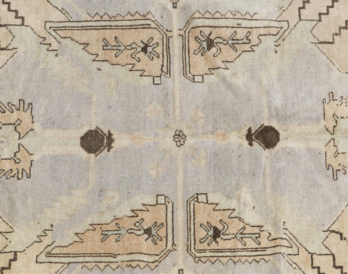 Handwoven Bohemian Area Carpet – 60+ Years Old, 6'5" x 10'9" (196 x 327 cm)