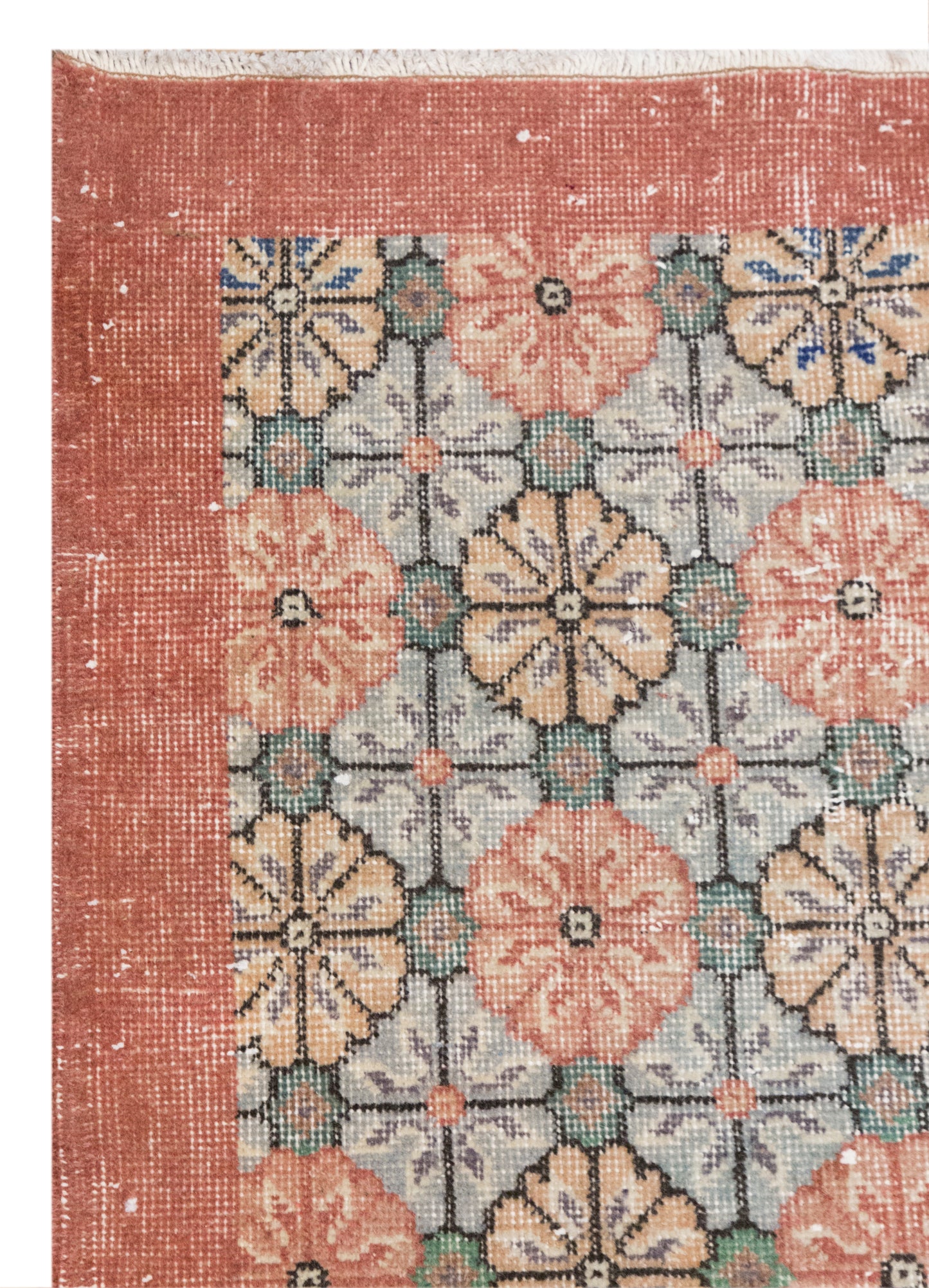 Handwoven Vintage Oushak Rug | 4.1 x 6.8 ft