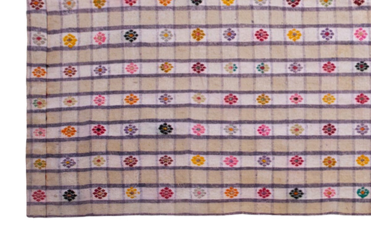 Handwoven Vintage Turkish Kilim Rug 195x297 cm (6'5" x 9'9")