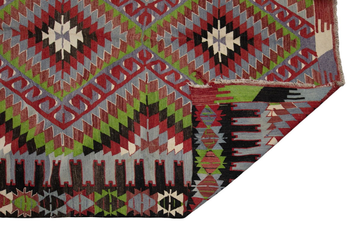 kula tribal kilim, 6x11 ft kilim, 184x335 cm