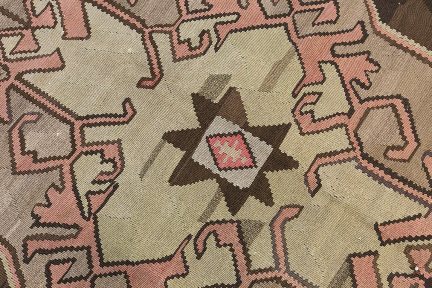 Large Vintage Turkish Kars Kilim – 175 x 355 cm (5.7 x 11.7 ft)