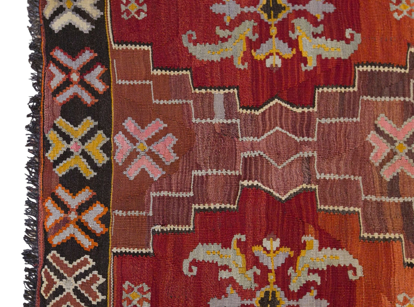 Large Vintage Turkish Kars Kilim – 195 x 425 cm (6.4 x 13.9 ft)