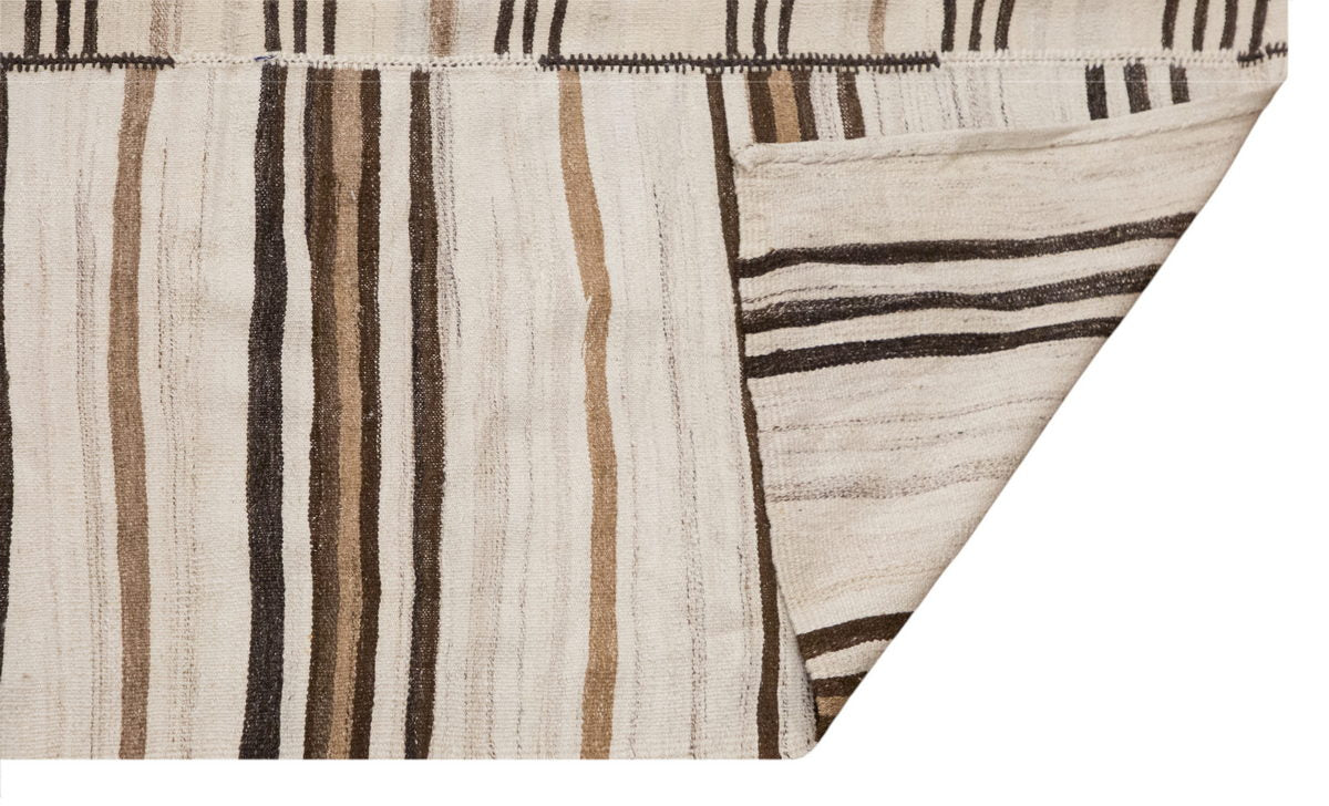 Minimalist Striped Turkish Kilim Rug 290 x 370 cm (9'6" x 12'1" )