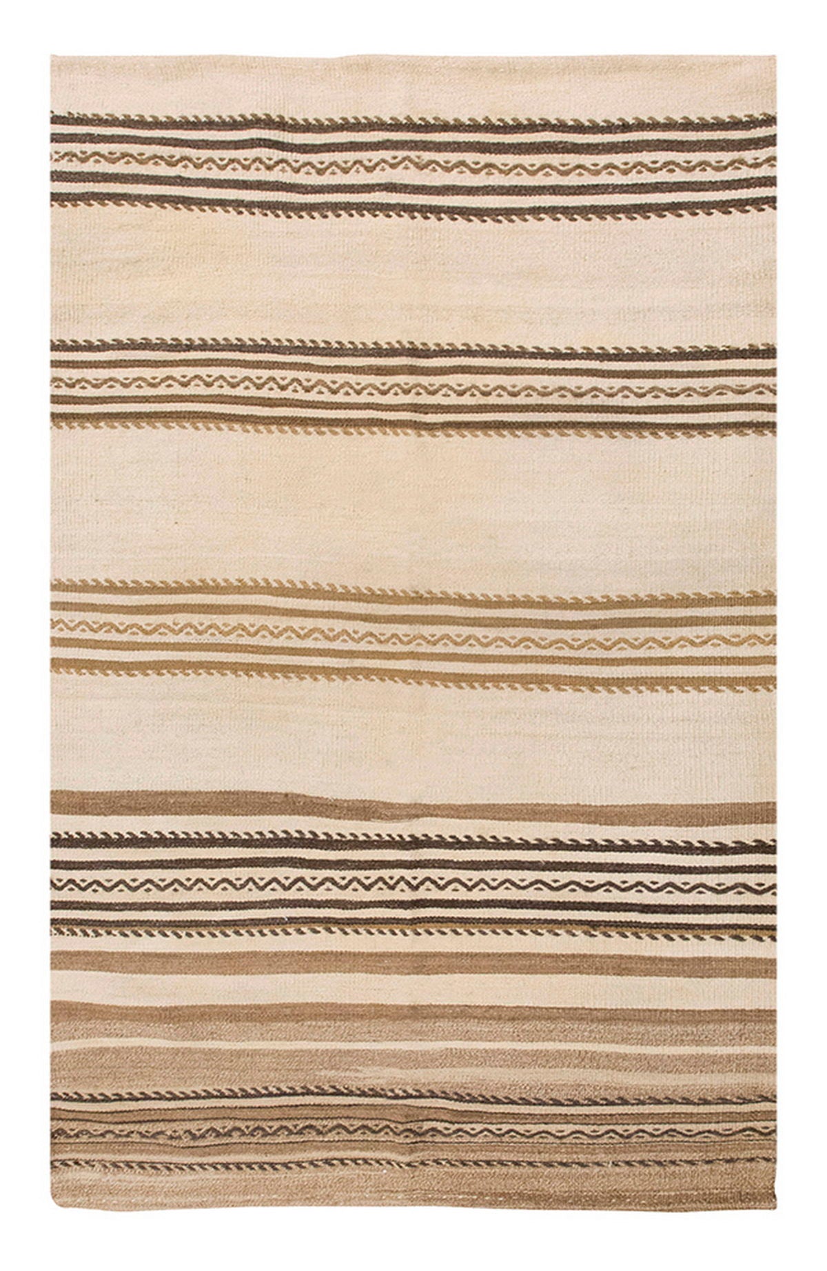 Neutral Kilim 3'9" x 6'4" feet 114 x 192 cm