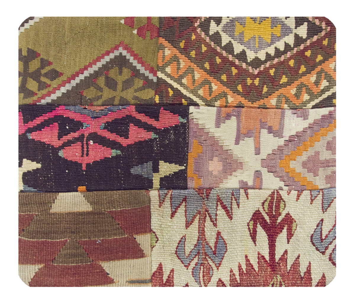 Patchwork Rug Pillow -1-1